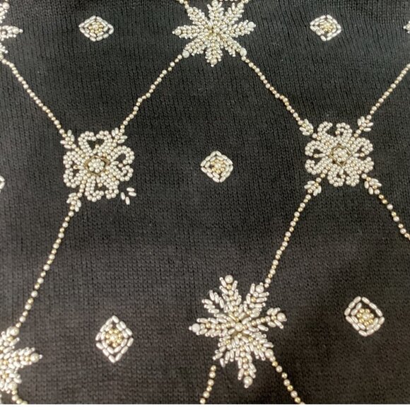 Vintage Work In Progress By Gladys Bagley Beaded Black Knit - Sweater Size 2X‎ - Picture 7 of 7